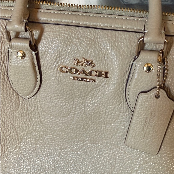 Rowan Large Satchel Bag In Signature Leather (Oat) - Picture 5 of 12